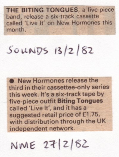 Biting Tongues - Live It - UK Release Dates (from Shivadescending via MDMA Website)