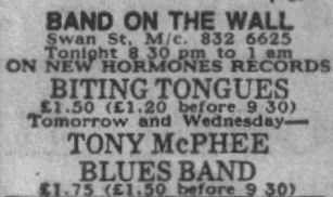 Biting Tongues at Band On The Wall, Swan Street, Manchester 