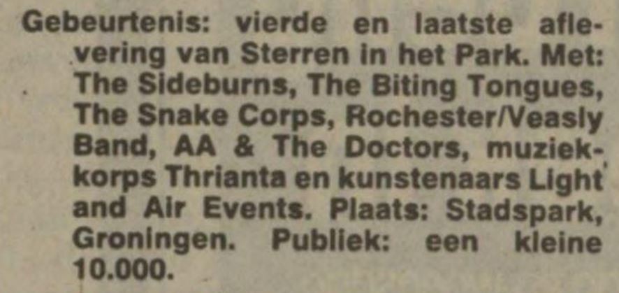 Biting Tongues @ Sterren in het Park, Stadspark, Groningen, The Netherlands - 1986